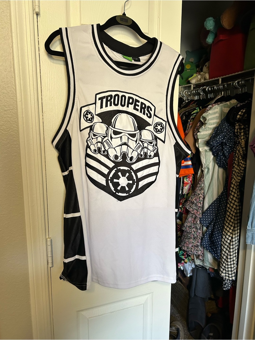 White & Black 'Troopers' Sleeveless Top